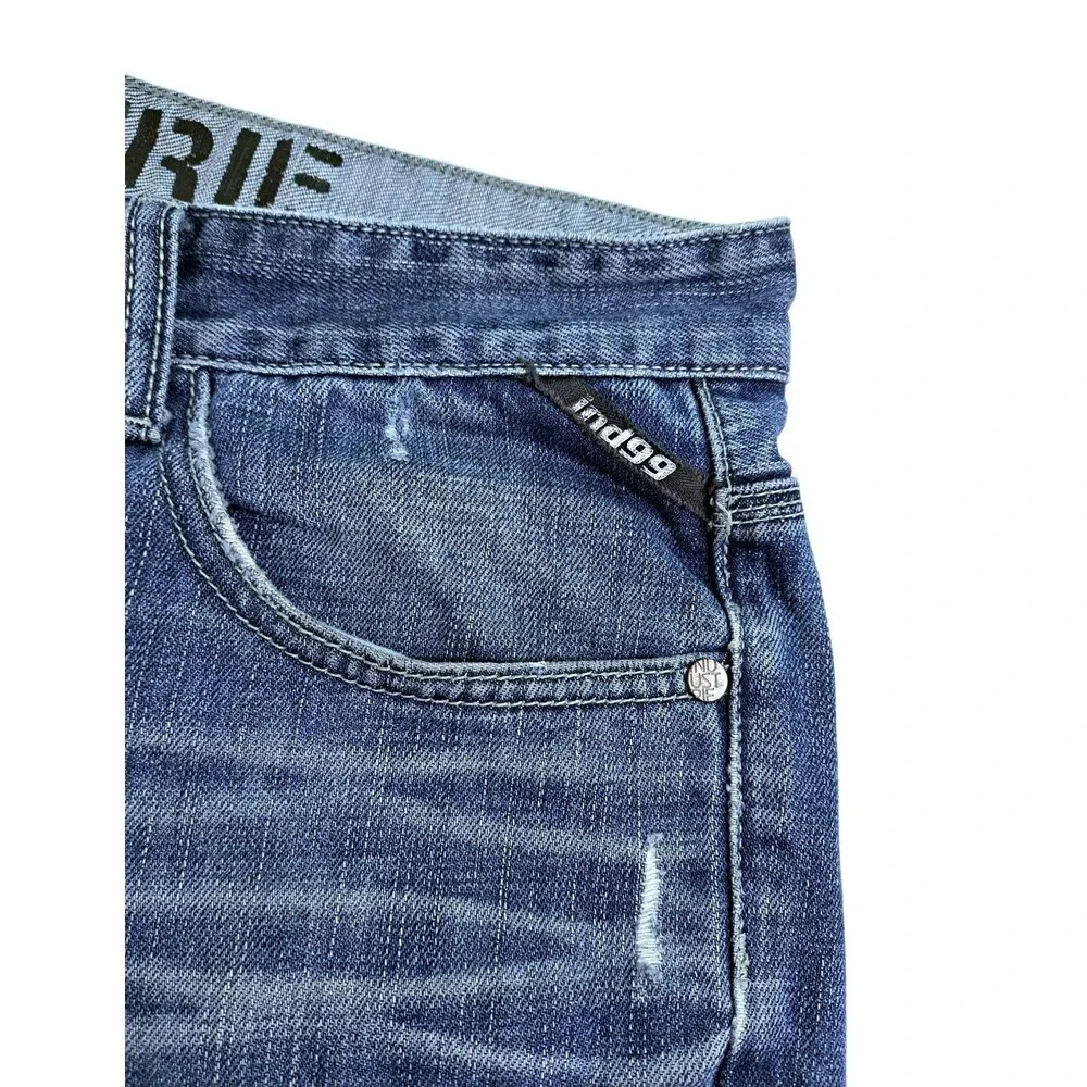 Industrie 99 Men’s 32 Vintage Y2K 90s Denim Blue Distressed Shorts